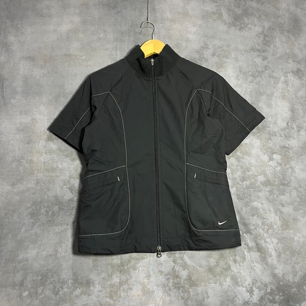 Windbreaker golf NIKE hitam double zipper original second preloved