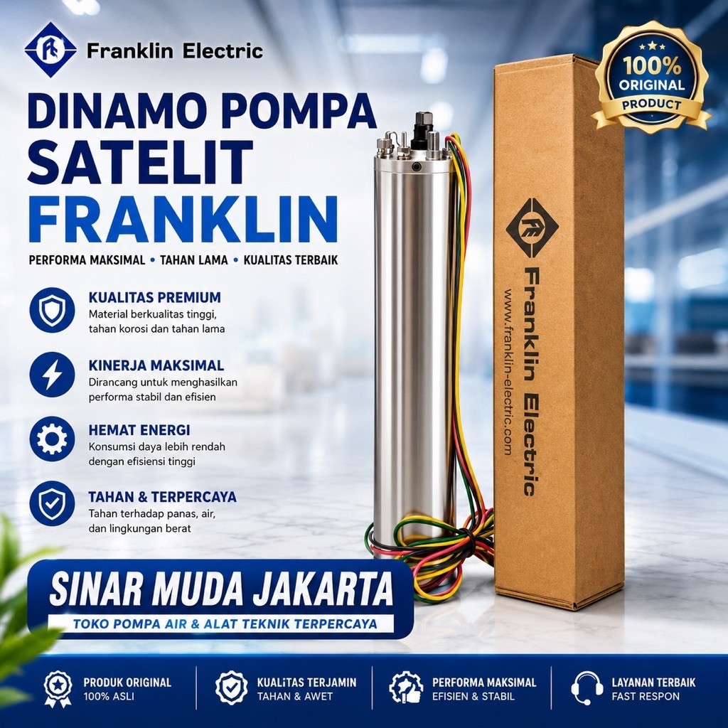 MOTOR POMPA SATELIT FRANKLIN  4" 3HP 3PHASE DINAMO POMPA SATELIT FRANKLIN