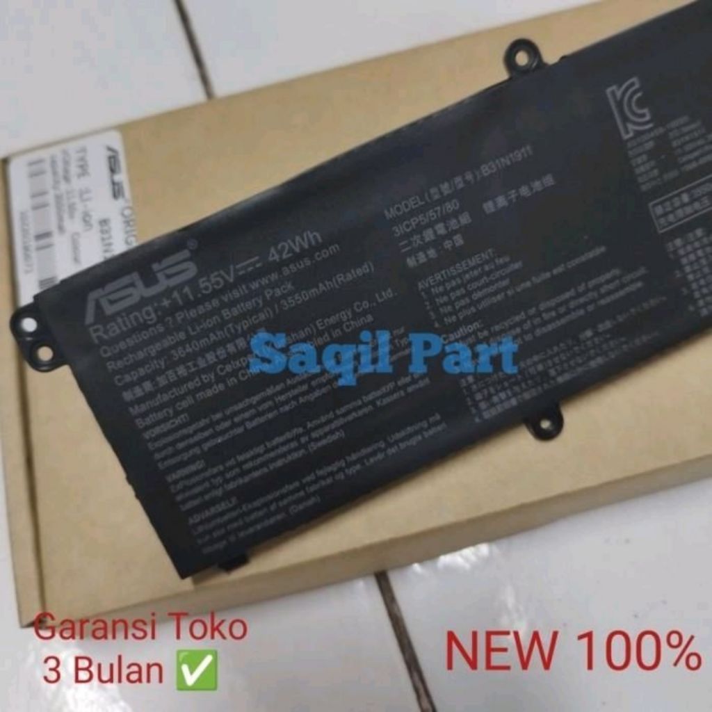 Baterai B31N1911 Asus A413 A413E A413EP X413JA X421 TM420 TP420 TP470 C31N1911