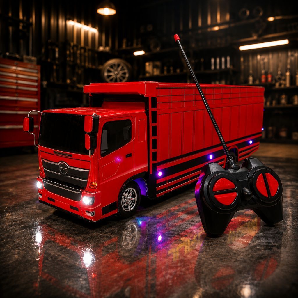 truk tronton remot kontrol merah lampu