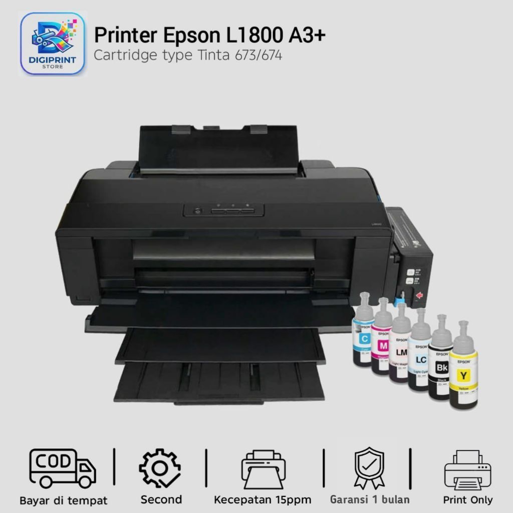 Printer Epson L1800 Warna Print A3+ bekas siap pakai