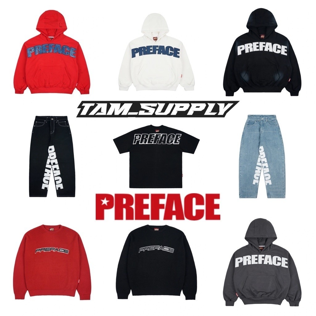 (TERMURAH ORIGINAL 100%) BOXY HOODIE PREFACE STARLINED COLLECTION | DENIM PREFACE | TSHIRT PREFACE |