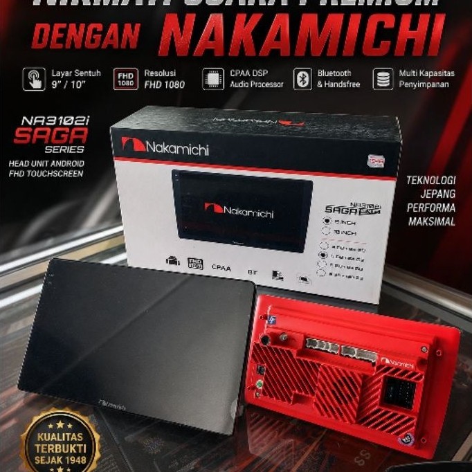 Head Unit Android 9 inch Nakamichi RAM 6 support kamera 360