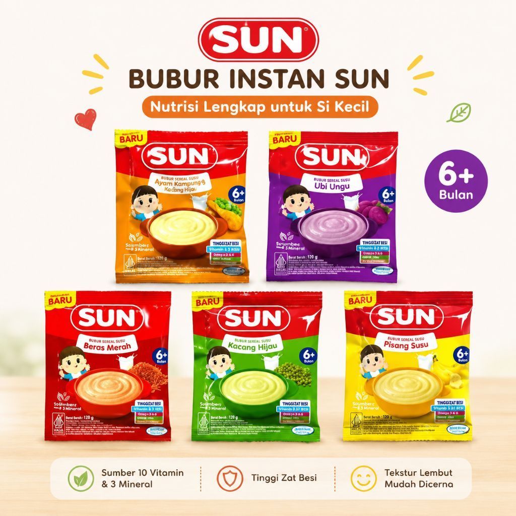 [GROSIR MURAH Karton Renceng] Bubur Susu Seral Ekonomis 6m+ Sachet 20gr Saset Renceng - Bubur Sun Ba