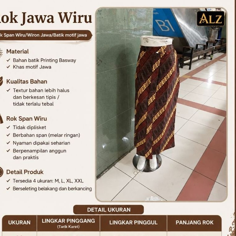 Rok Batik Jawa Model Span Wiru/Wiron
