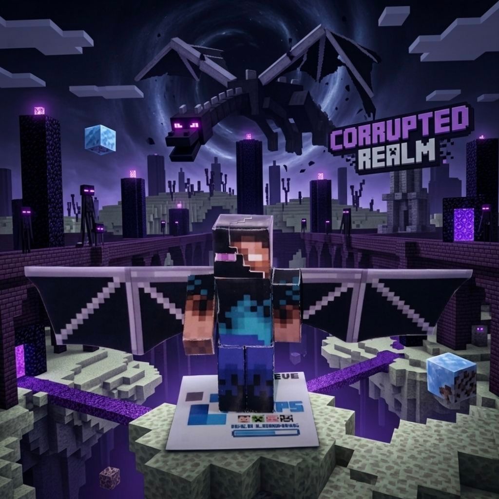 Mainan Minecraft Corrupted Realm – Ender Dragon