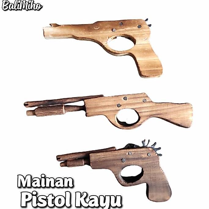 Ready stock] Mainan Pistol Kayu/Mianan Bedil Bedilan Kayu/Bedil Kayu/Pistol Kayu