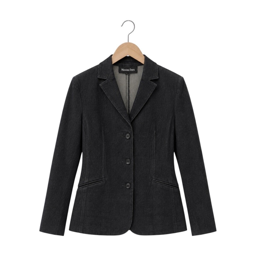 (XS) Denim Blazer Massimo Dutti New