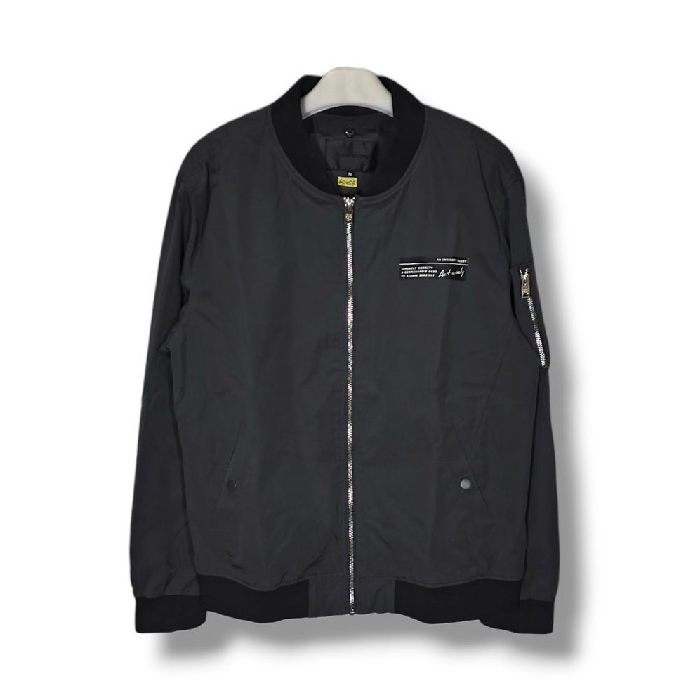 FRANK STONE Bomber Jacket Dark Grey Size tag 95 fit M-L (P65xL56/LD112)