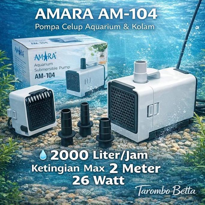 Pompa Air Celup Amara Am 104 Filter Aquarium Kolam Ikan Aquascape 104