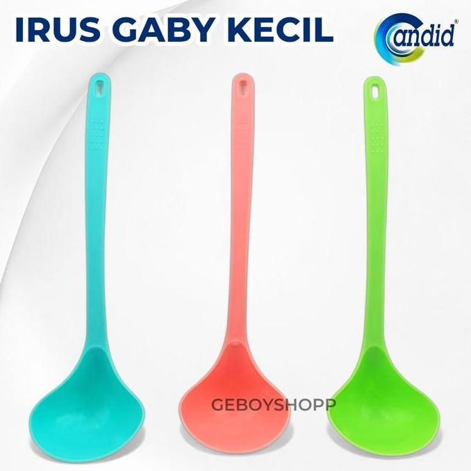 [Paket 12Pcs] Candid Irus Gaby Kecil / Centong Sayur / Sendok Sup Plastik Foodgrade Pp5