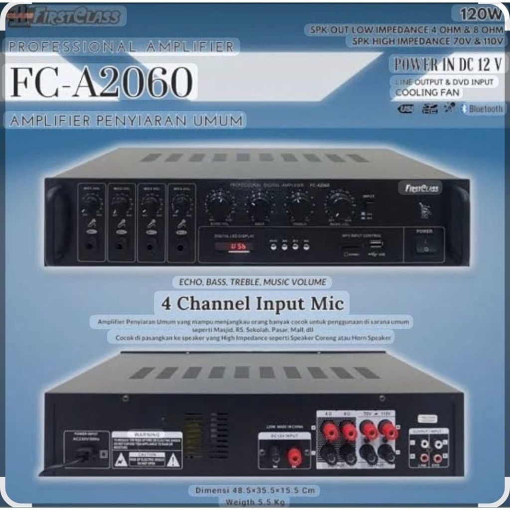 Amplifier Firstclass fc A 2060 Amplifier toa firstclass fc A 2060