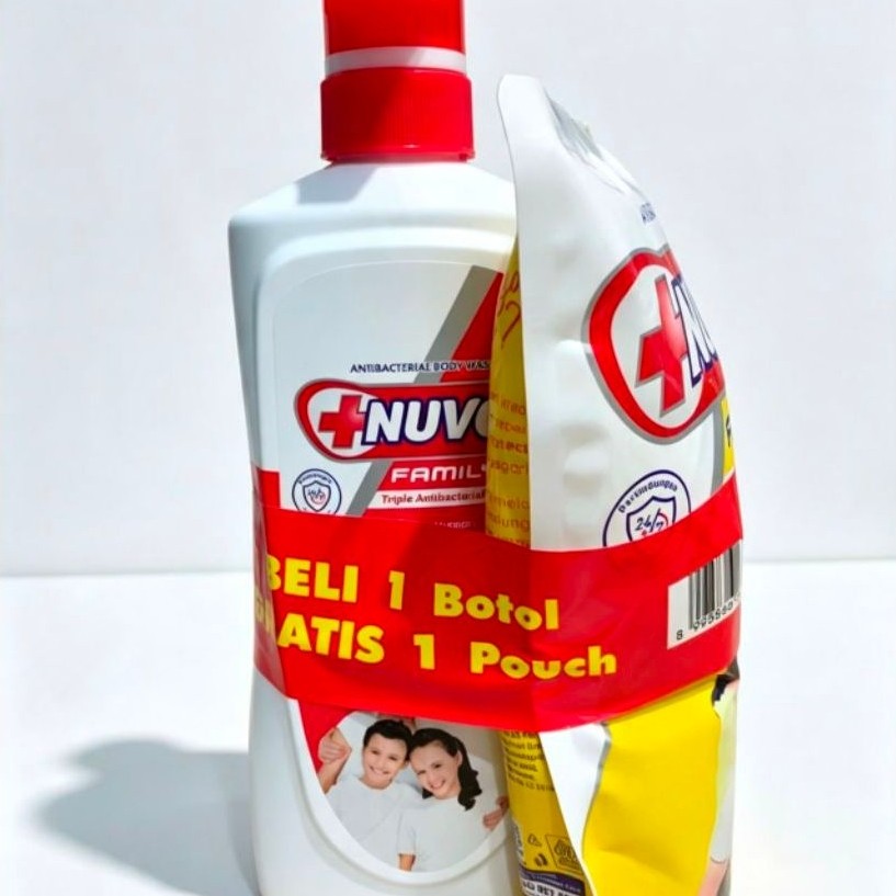 PROMO NUVO SABUN MANDI CAIR 550ML BOTOL GRATIS SABUN NUVO REFFIL 400ML