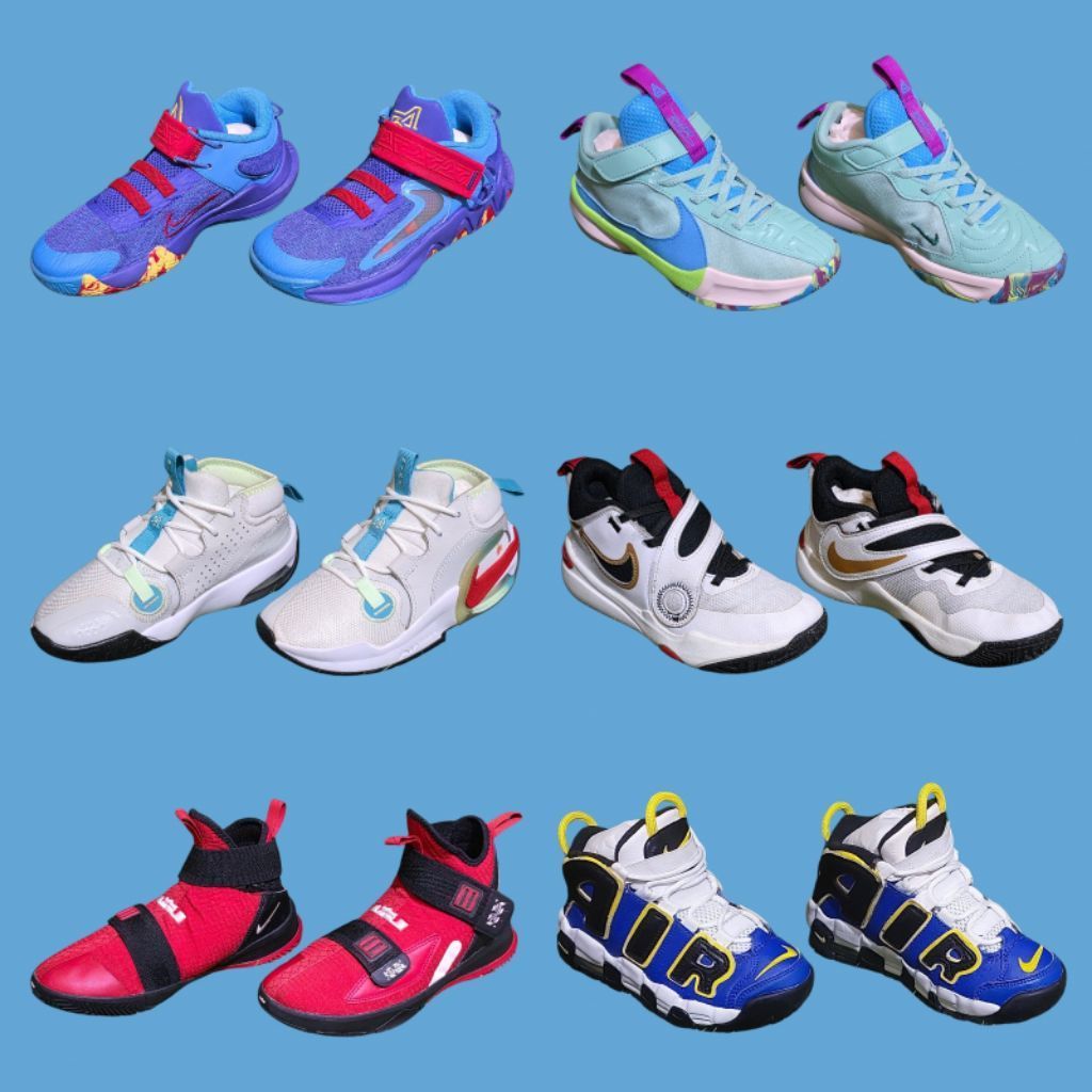 Sepatu Sneakers Anak/Kids Uptempo/Kyrie/LeBron/Team Hustle Casual Basket Preloved/Second