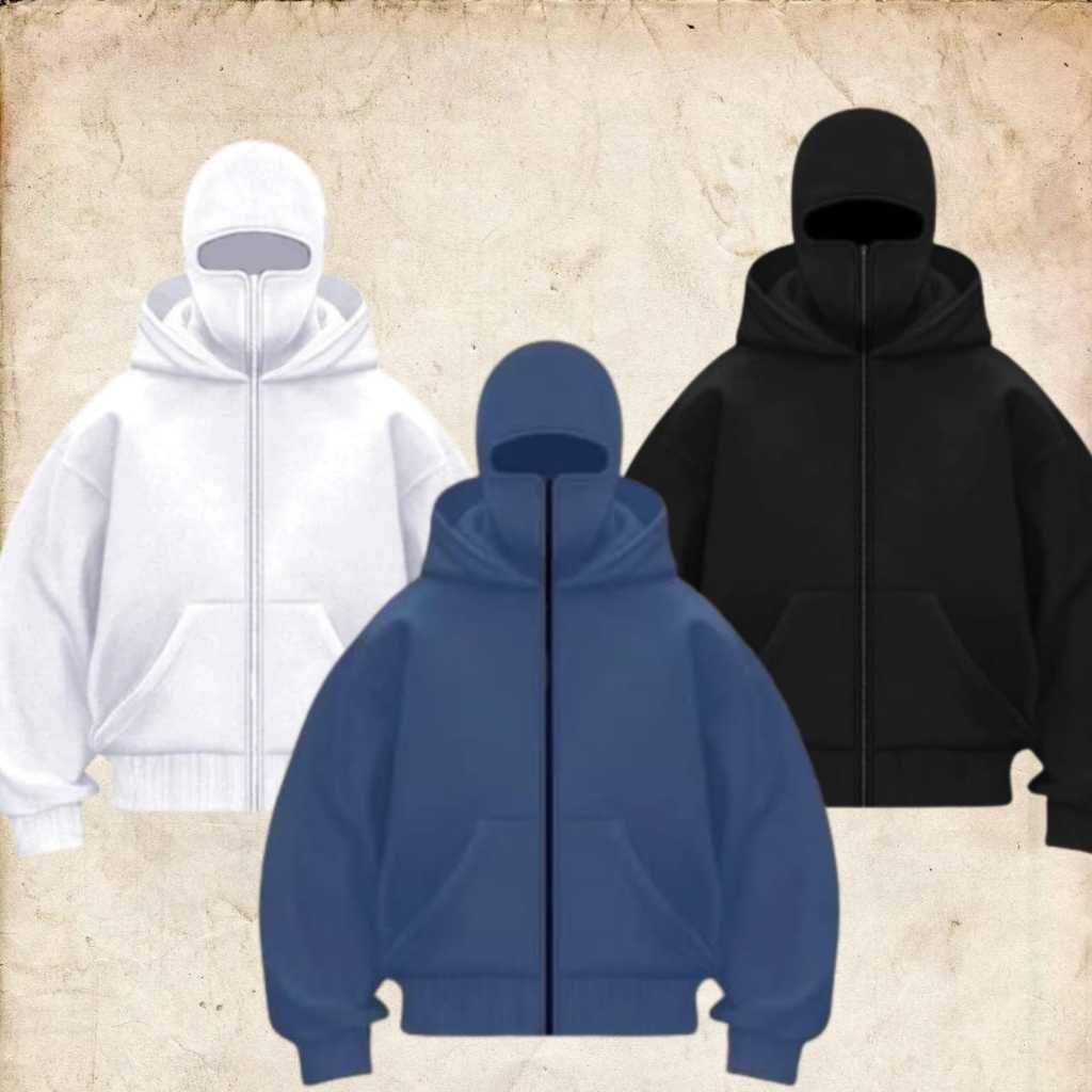 Hoodie Balaclava Boxy Boxy Denim Hoodie Xnisex