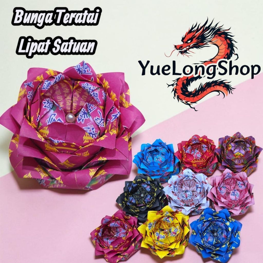YS Bunga Teratai Lipat Kertas Sembahyang Handmade Origami