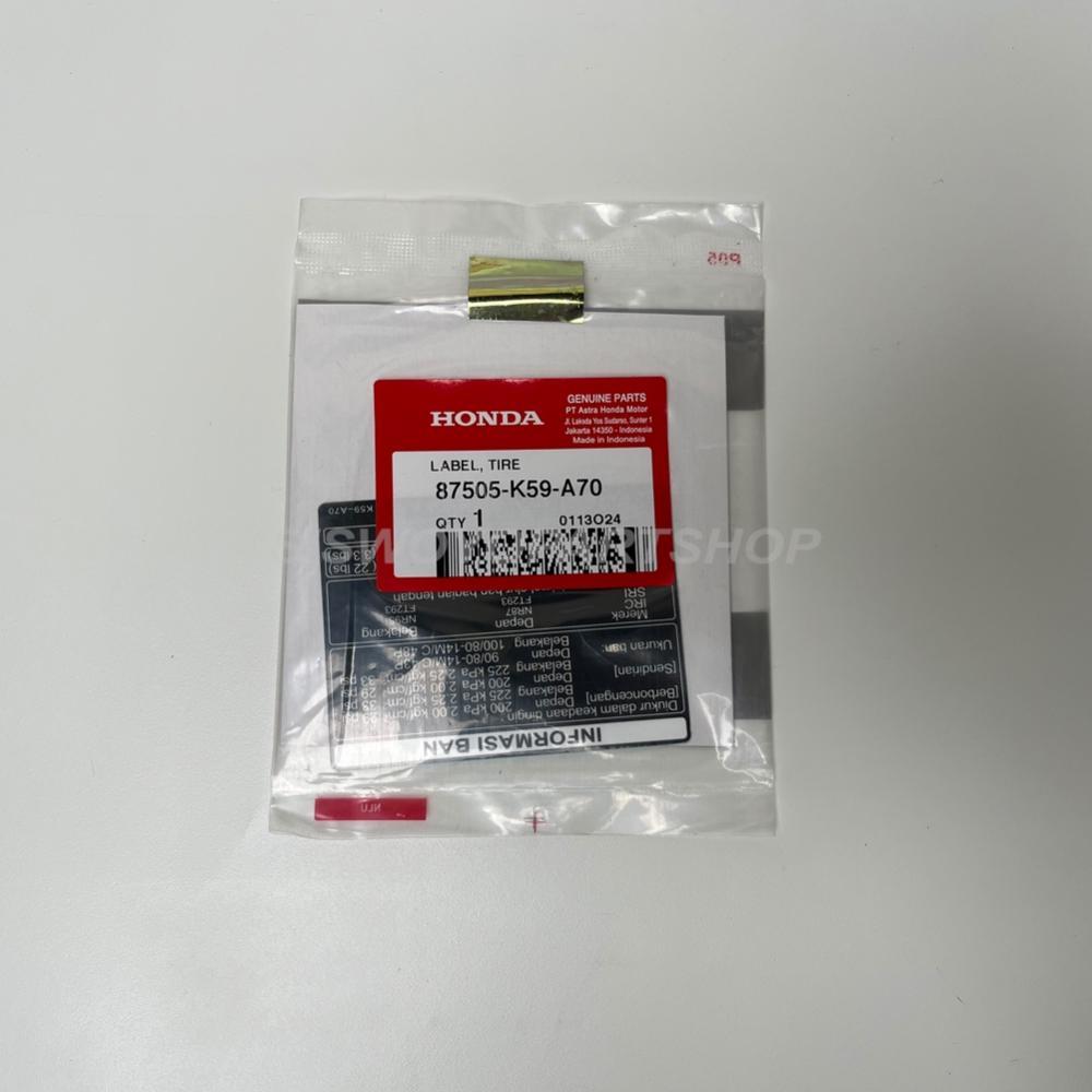 STICKER LABEL INFORMASI TEKANAN ANGIN BAN LABEL TYRE TIRE VARIO 125 150 LED 2015-2017