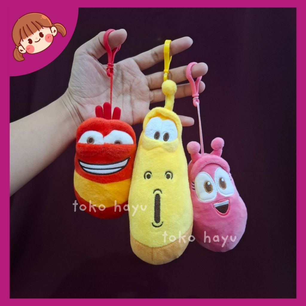 Ganci Boneka Larva Pink Original Red Yellow Preloved
