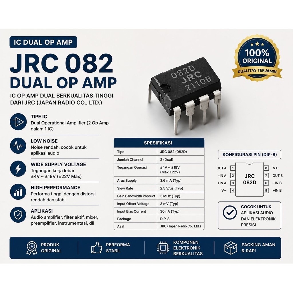 IC JRC 082 IC dual op amp