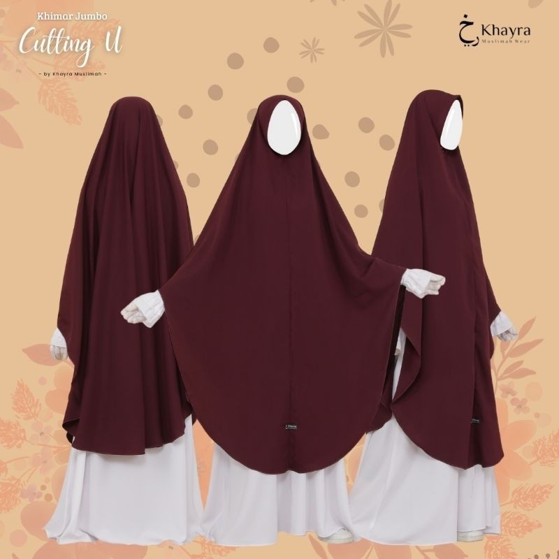 KHIMAR BASIC CUTTING U JUMBO BY KHAYRA MUSLIMAH