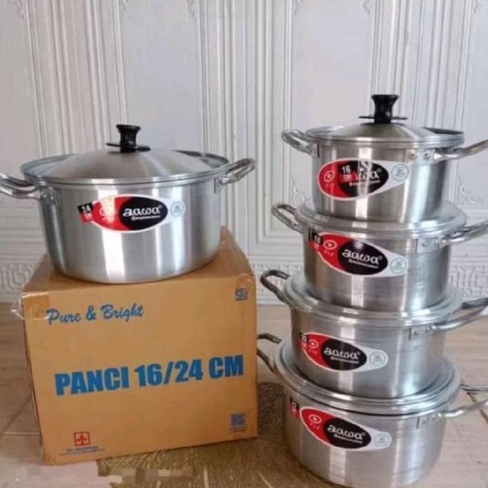 Pilihan Tepat (COD) 1set 5pcs panci jawa aluminium ORIGINAL MASPION / panci set jawa LENGKAP Kitchen