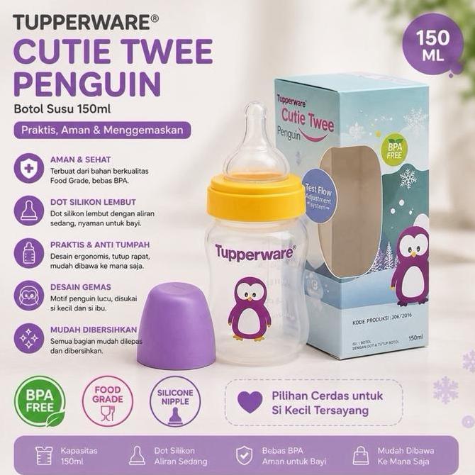 Tupperware Cutie Twee Penguin 150Ml Dot Botol Bayi
