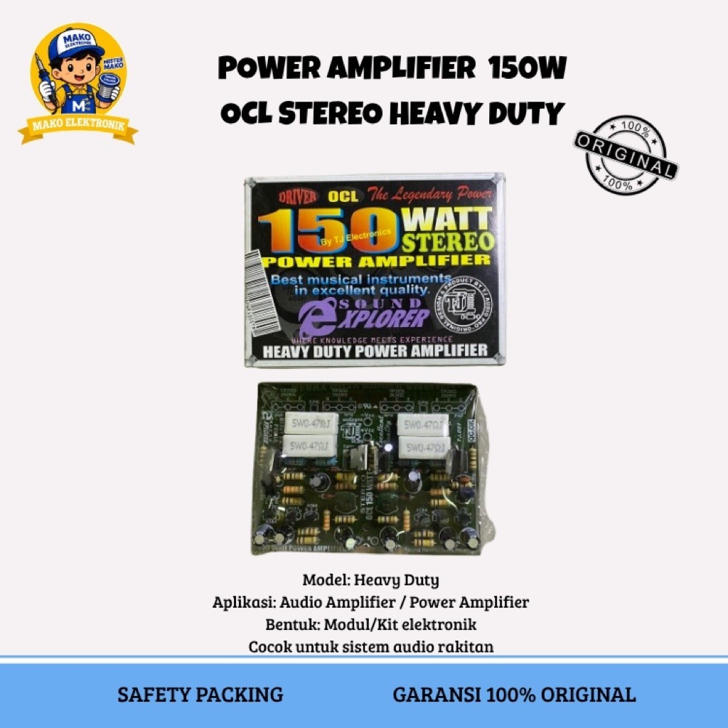 KIT DRIVER 150W WATT OCL STEREO HEAVY DUTY POWER TJ AMPLIFIER ORIGINAL ASLI