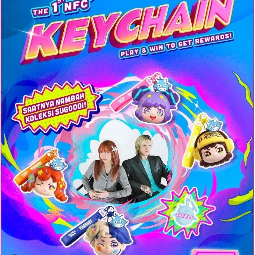 Merchandise Merch Gantungan Kunci Ultra Milk x YOASOBI Yoa Sobi Just Move Just Asobi 1st Keychain Ke