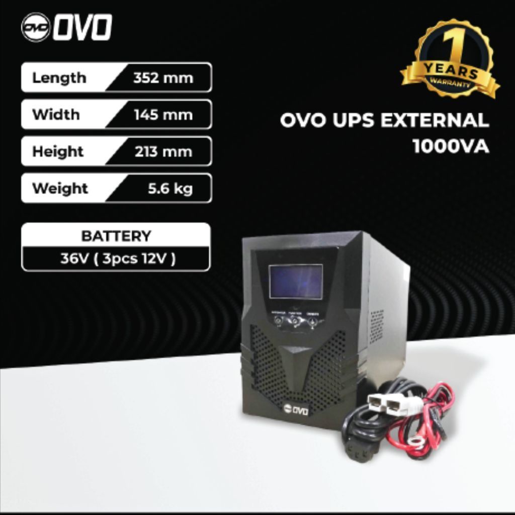 UPS Batam OVO 1000VA External LCD Komputer Elektronik