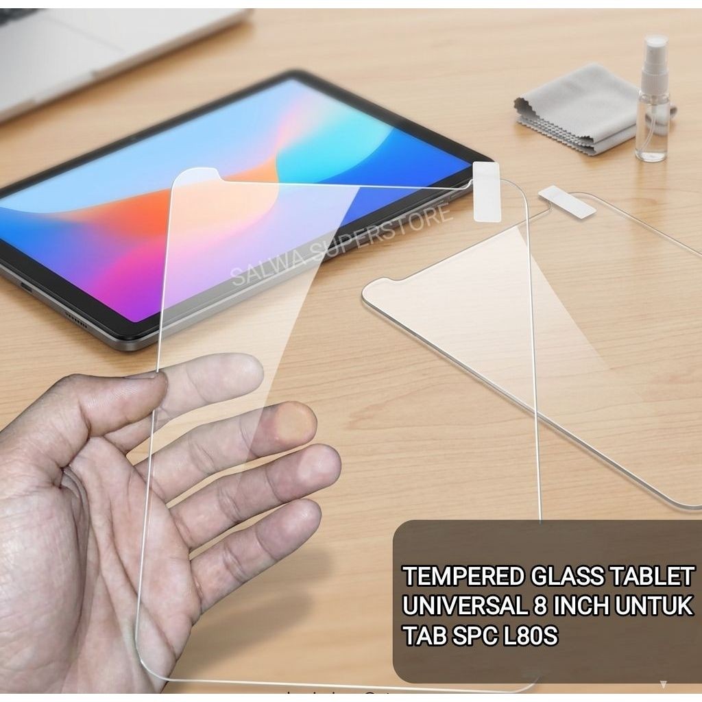 TEMPERED GLASS TABLET UNIVERSAL 8 INCH UNTUK TAB SPC L80S