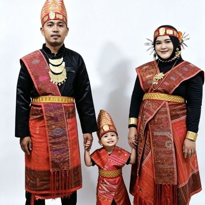 SEPASANG Pakaian Baju Adat Batak Toba Dewasa Dari Kain Ulos Batak