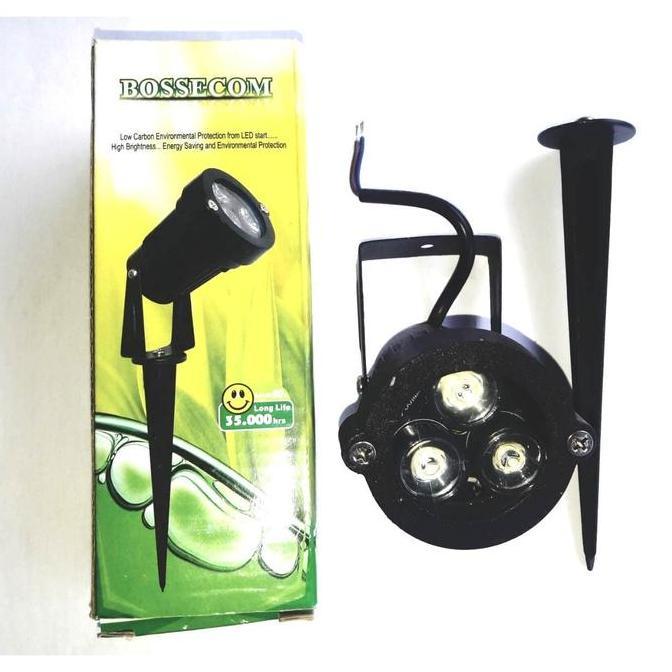 LAMPU TAMAN LED 3W 3WATT 3WAT LAMPU SOROT TEMBAK LED BOSSECOM TANCAP 4D1N