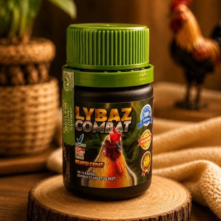 Obat Ayam LYBAZ COMBAT 15 Kapsul - Antibiotik, Analgesik, Percepat Penyembuhan