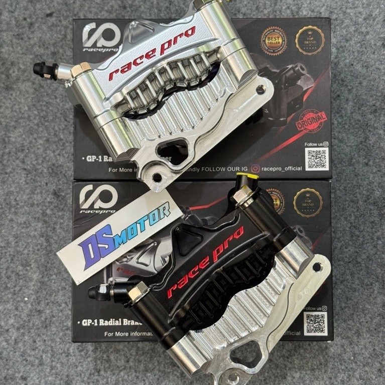 kaliper RACEPRO GP1R 4P 4Piston radial set breket CNC PNP untuk shock KTC matrix honda BEAT VARIO SC