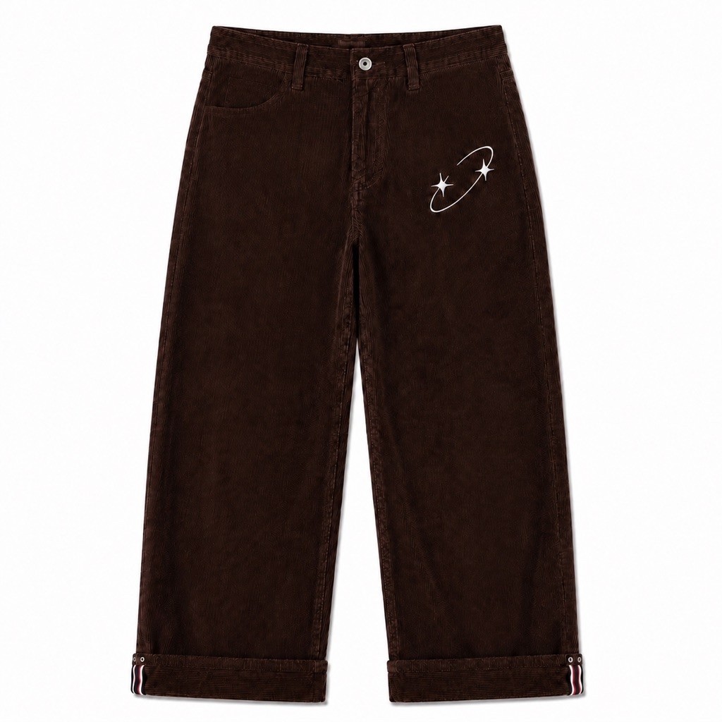Celana Selvedge Corduroy Baggy Logo Bintang