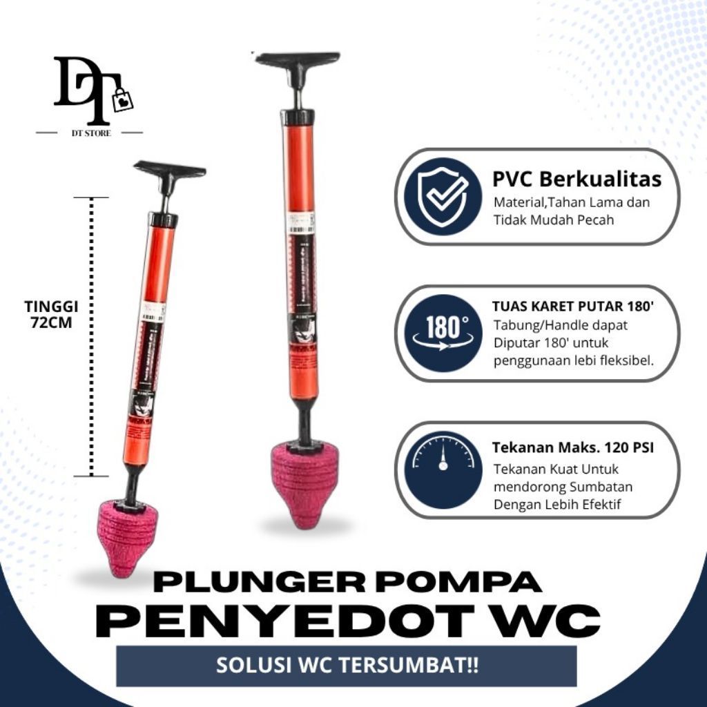 Plunger Pompa WC Penyedot Pompa WC Mampet Drain Buster