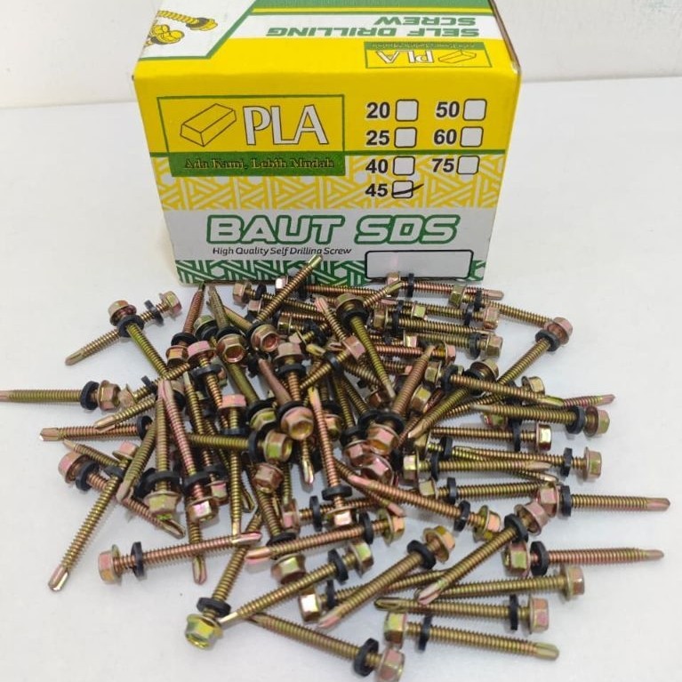 Baut Drilling Skrup Roofing Sds Kuning 12x50 12x25