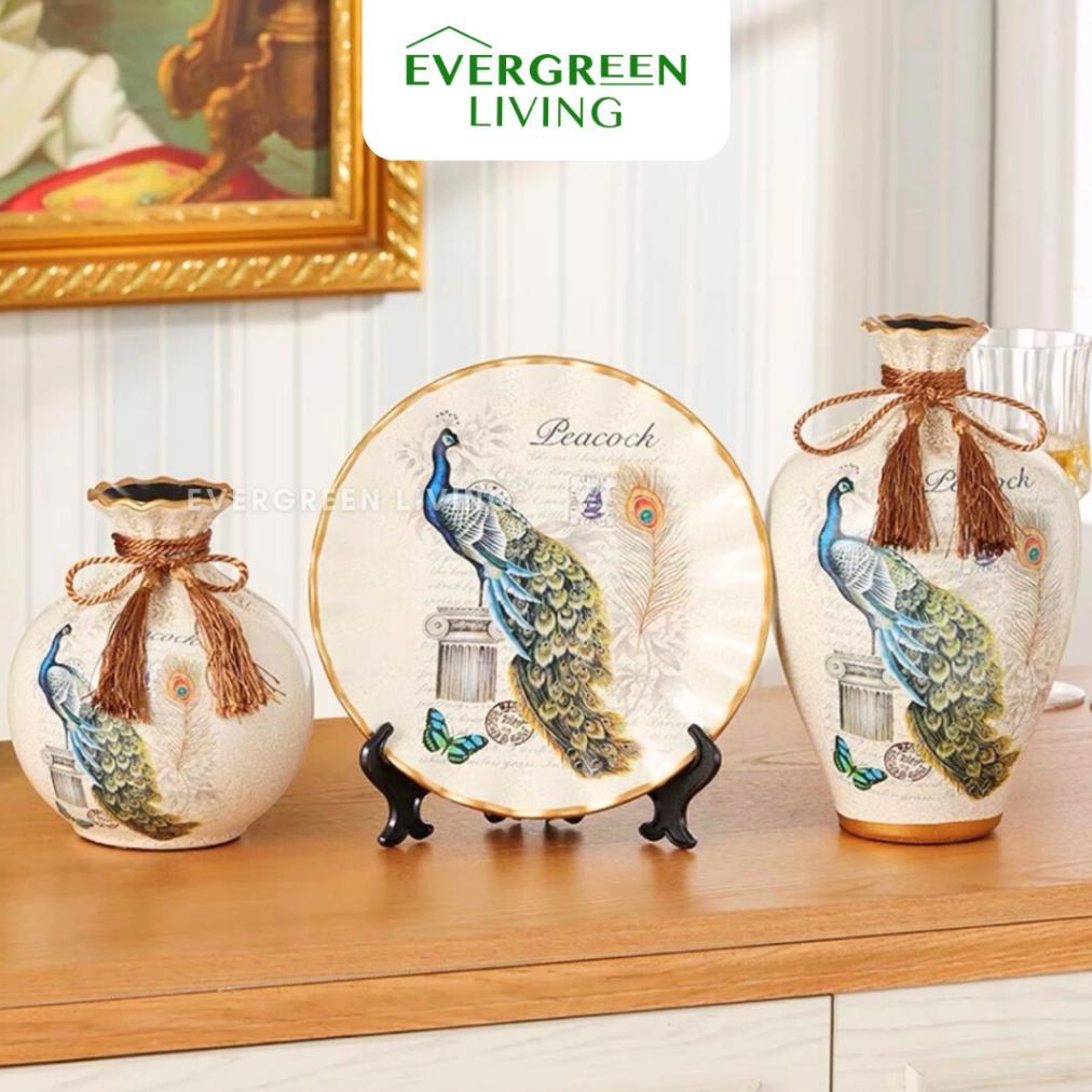 NEW Pajangan Vas Bunga Piring Modern SET 3 PCS Keramik Hiasan Guci Meja Ruang Tamu Dekorasi Hadiah U