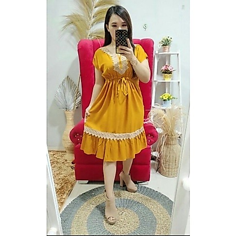 POLA PRODUKSI HOMEDRESS 050 - Pola Baju Daster serut - Pola Daster Renda
