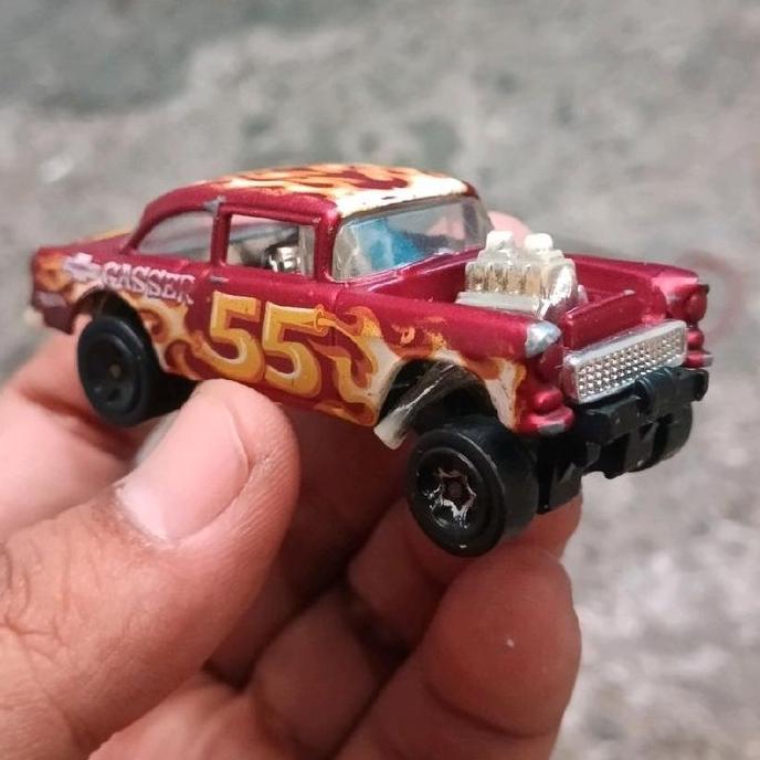 HOTWHEELS LOOSE DIECAST LOOSE HOTWHEELS 55 CHEVY GASSER MERAH