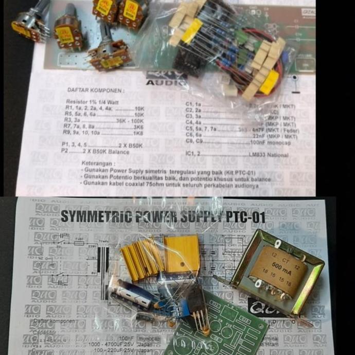 KIT TONE CONTROL TC-2 + KIT SYMMETRIC POWER SUPPLY DAN TRAFO PJP79
