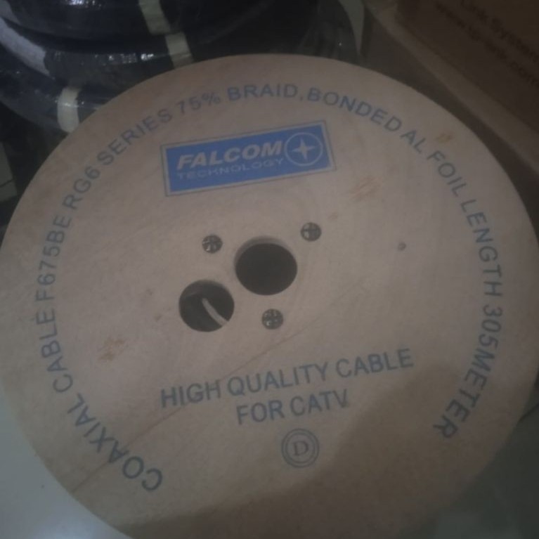 Kabel Coaxial RG6-F695BEM Falcom 305m CATV