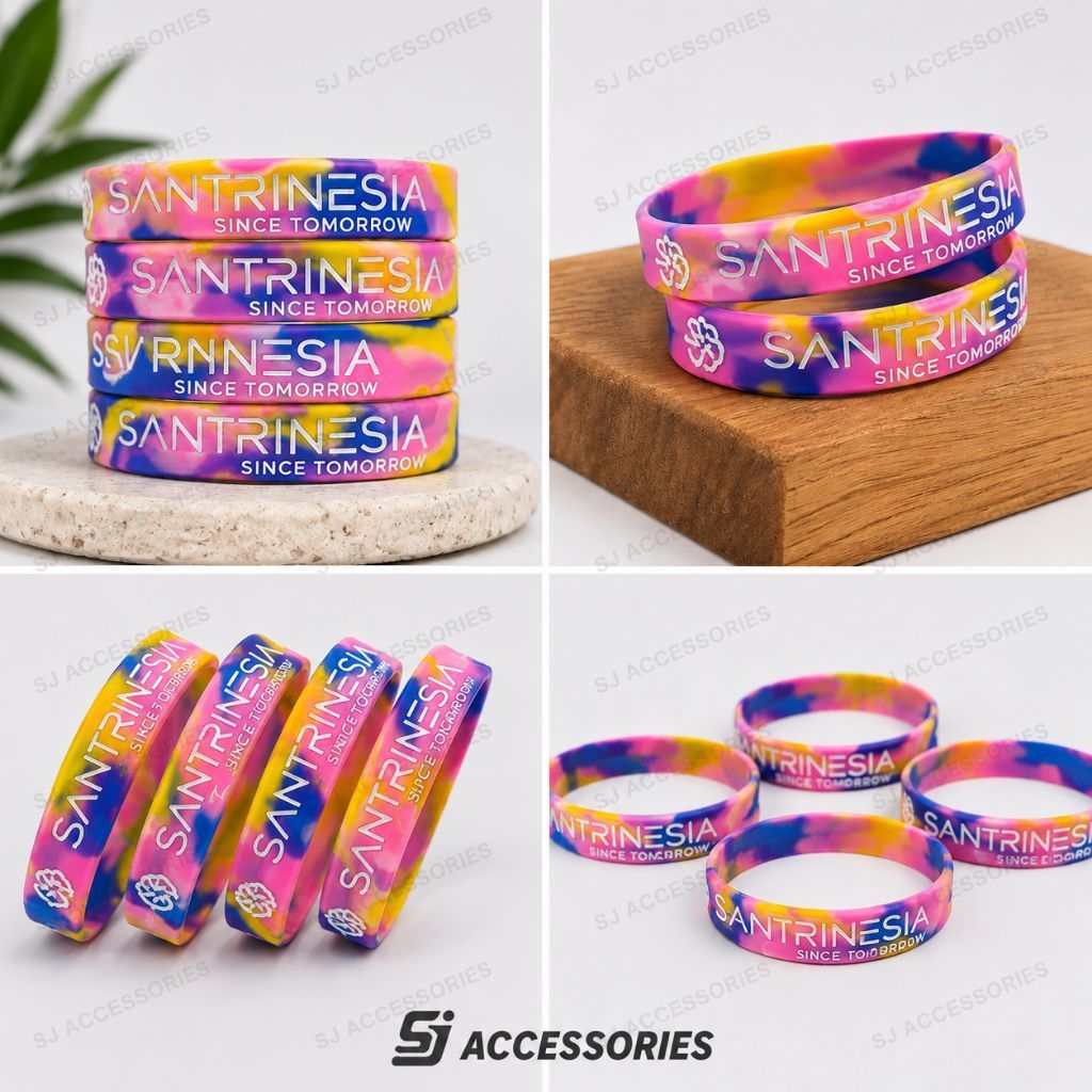 Gelang karet custom | gelang karet custom desain | bracelet custom | motif timbul