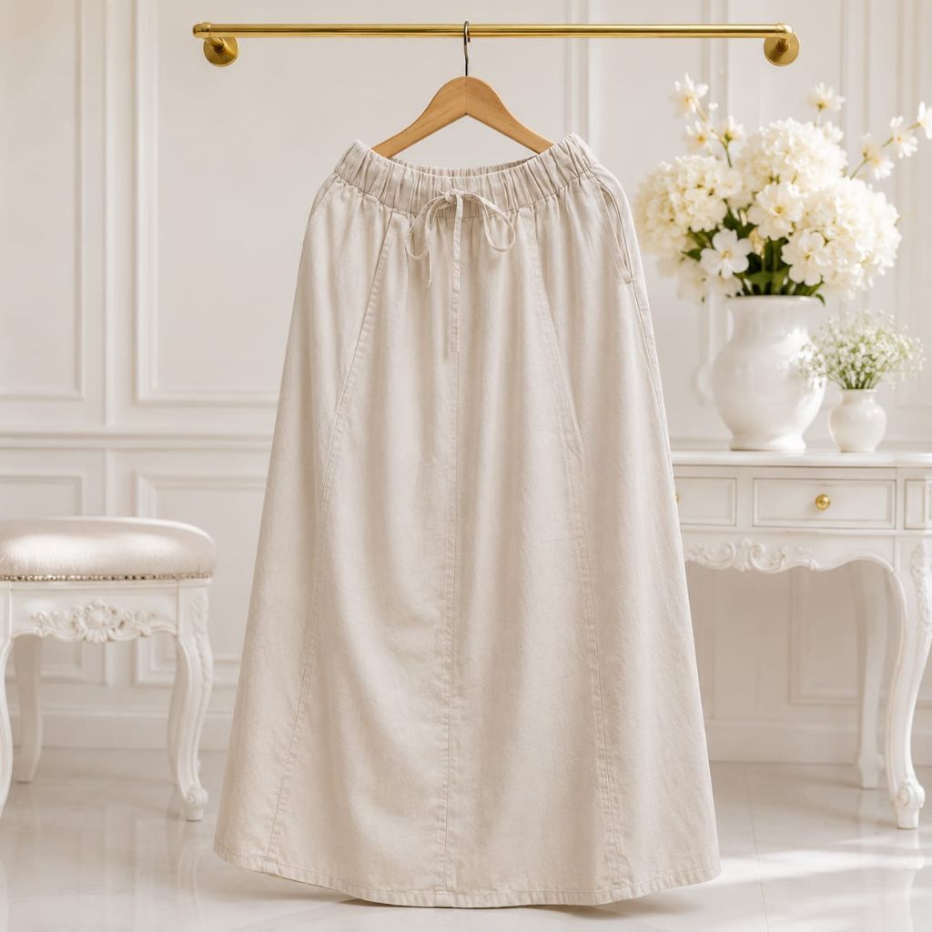 ROK BAHAN LINEN BULU KUDA PREMIUM WASHING JUMBO PEJAH 8