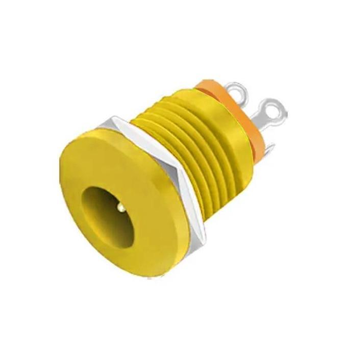 Dc-022Y Yellow Female Socket Jack Dc 5.5Mm X 2.1Mm Dc-022 Panel Mounting Connector