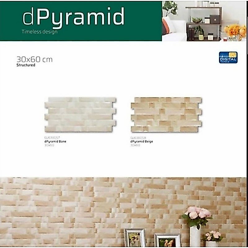 Roman Keramik 30x60 Interlock dPyramid / Roman Keramik Dinding Teras / Roman Keramik Dinding Dapur /