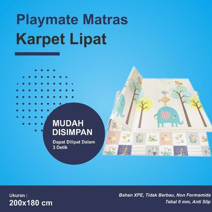 [Allthebest] Playmat Karpet Lipat Bayi Karakter Ukuran 180x200