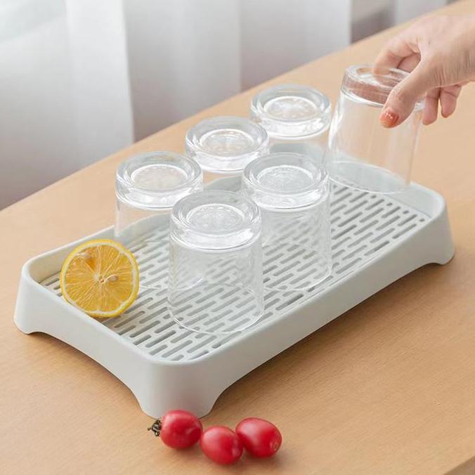 Nampan/Draining Board Tatakan Gelas dan Alat Makan alas cuci walnut tahan lama random piring TSD
