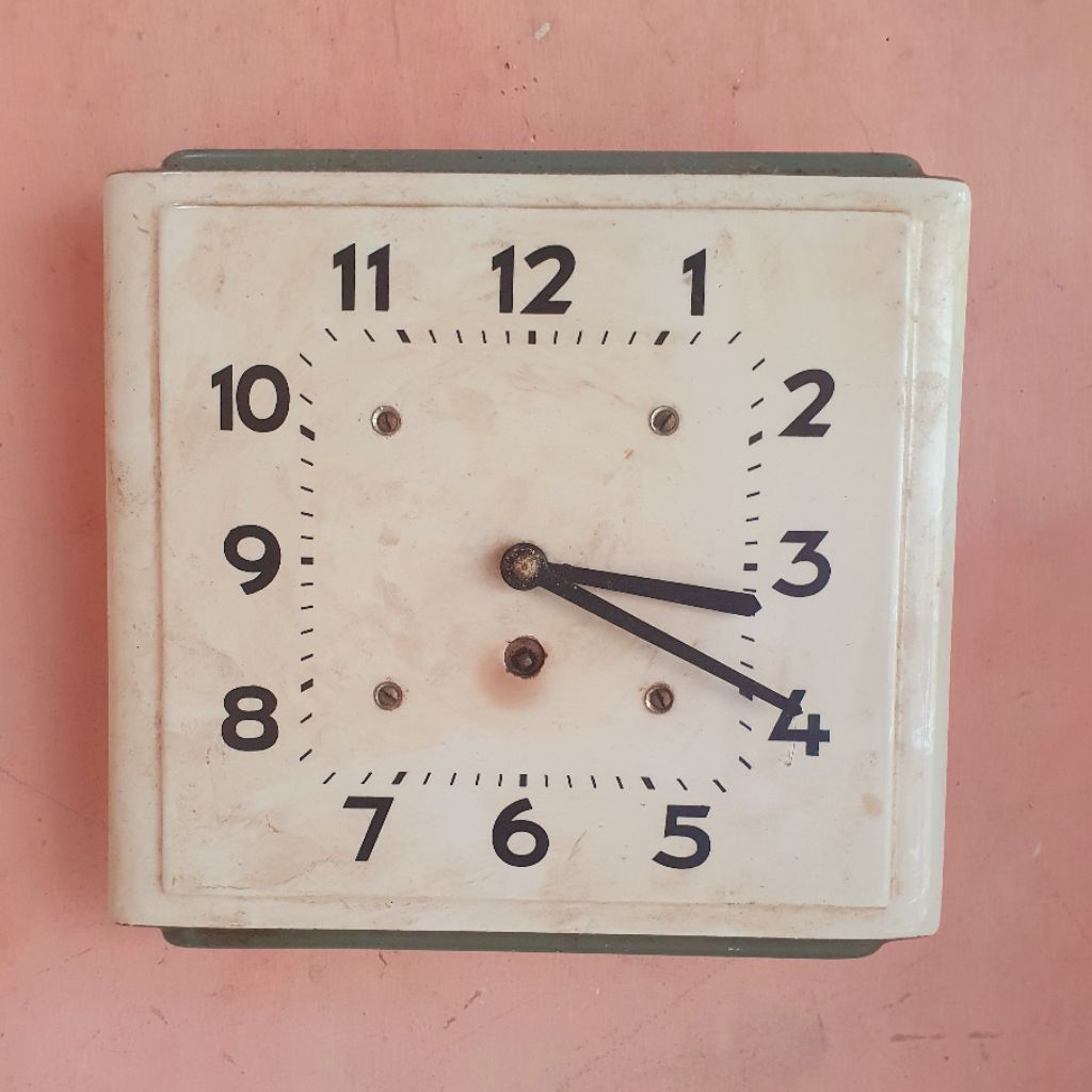 Jam dinding dapur tua porcelain antik jadul 1 lubang germany langka