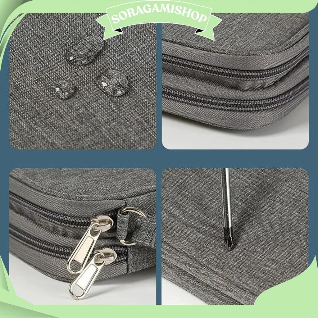 Pouch Dompet Travel Double Layers Mini Storage Organizer Cable Cord Teratas